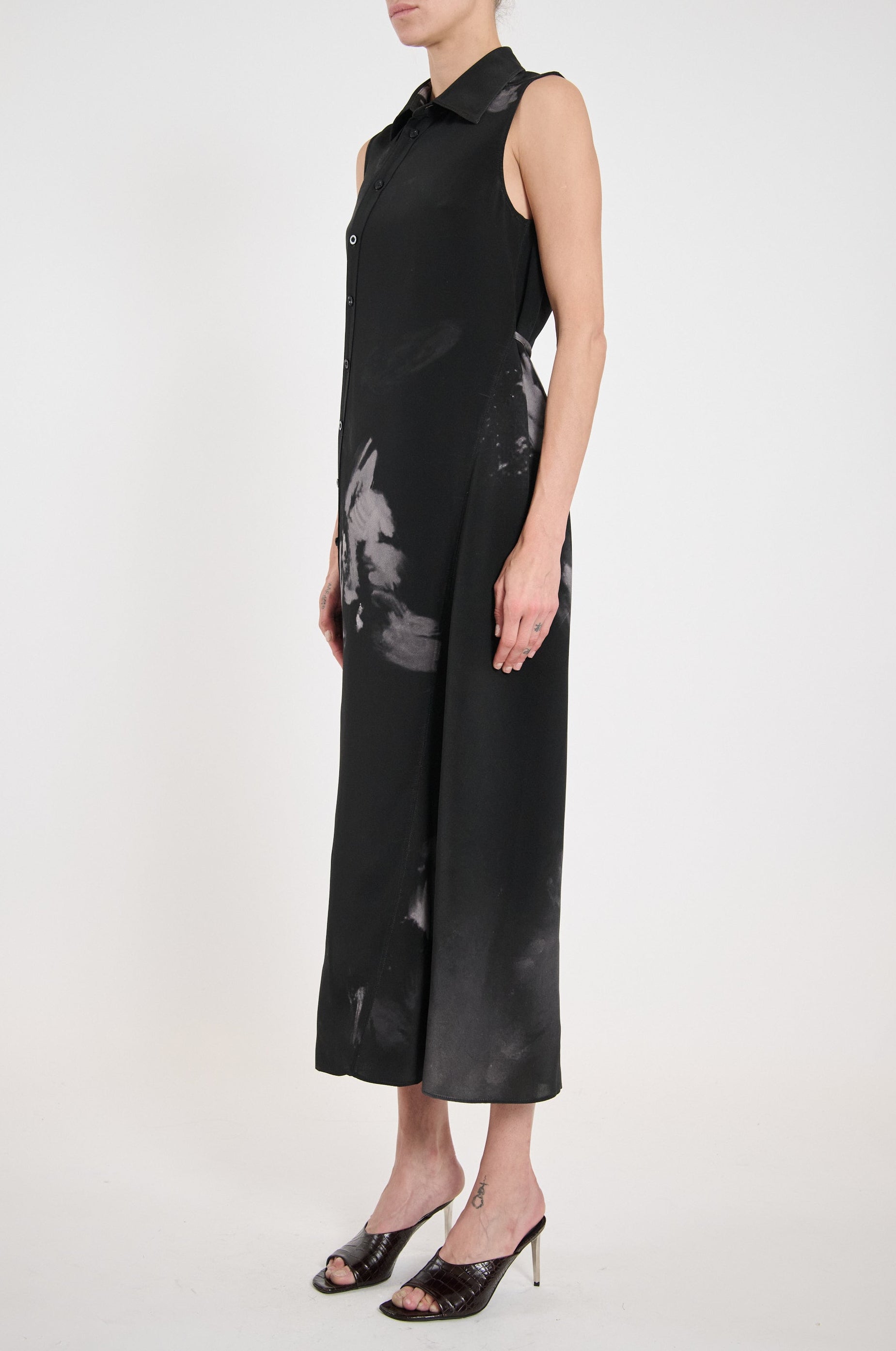 SS25 ARLO DRESS - BLACK WHITE ROSE - LAST ONE