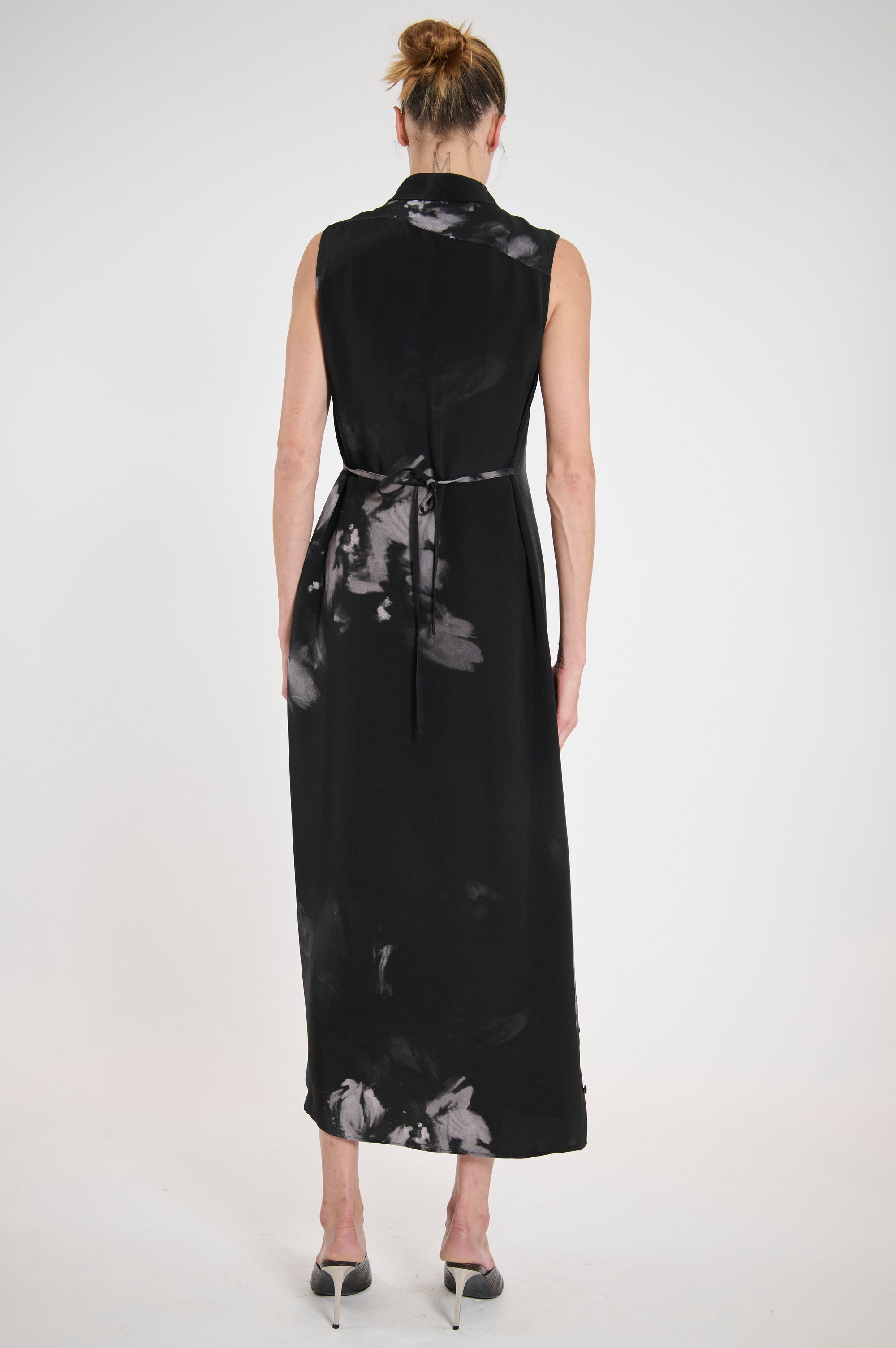 SS25 ARLO DRESS - BLACK WHITE ROSE - LAST ONE