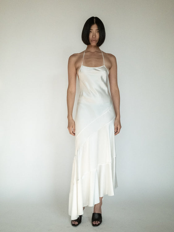 ALICE CHARMEUSE GOWN IN WHITE