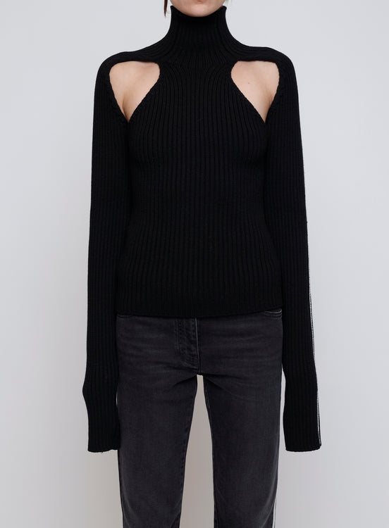 RAGLAN CUT OUT SWEATER