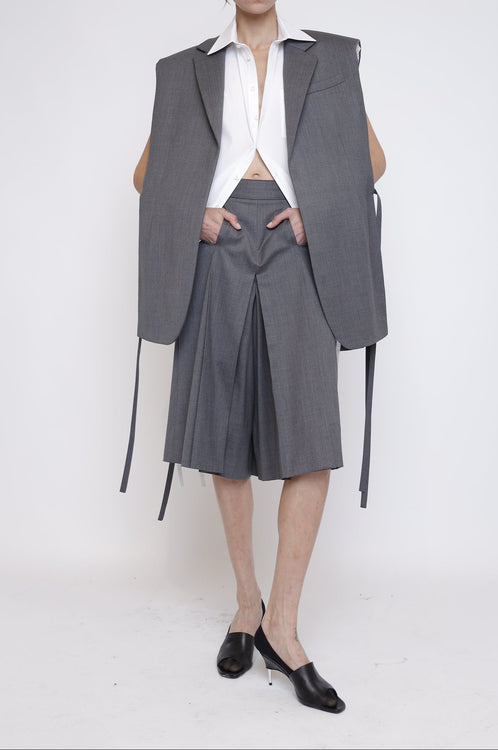 SS24 - BLAZER VEST IN GREY WOOL - 2 LEFT