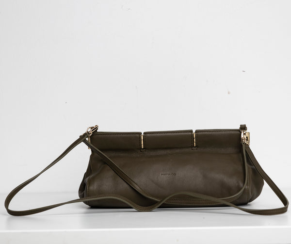 Green Soft Hinge Clutch Bag