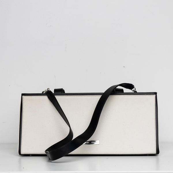 PD X Medea Canvas/Black Baguette Bag