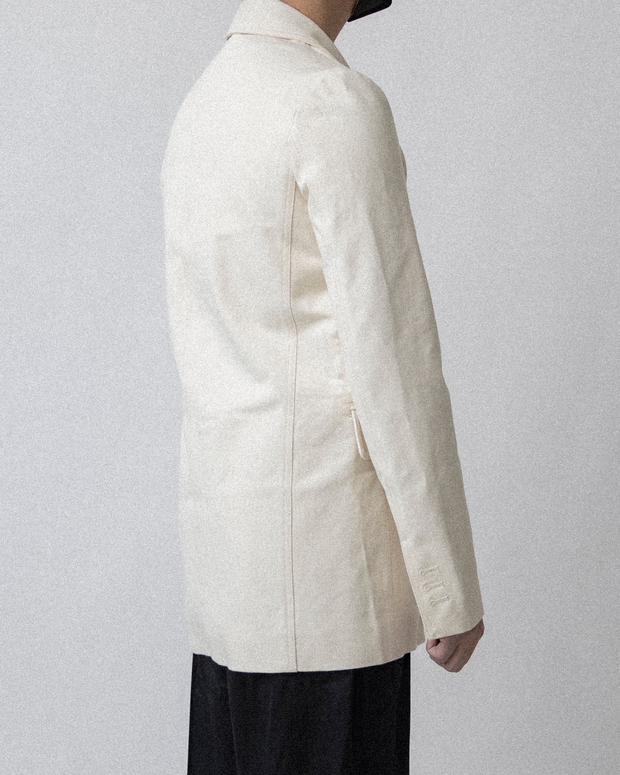Back Zip Blazer Denim White CS17 No.1