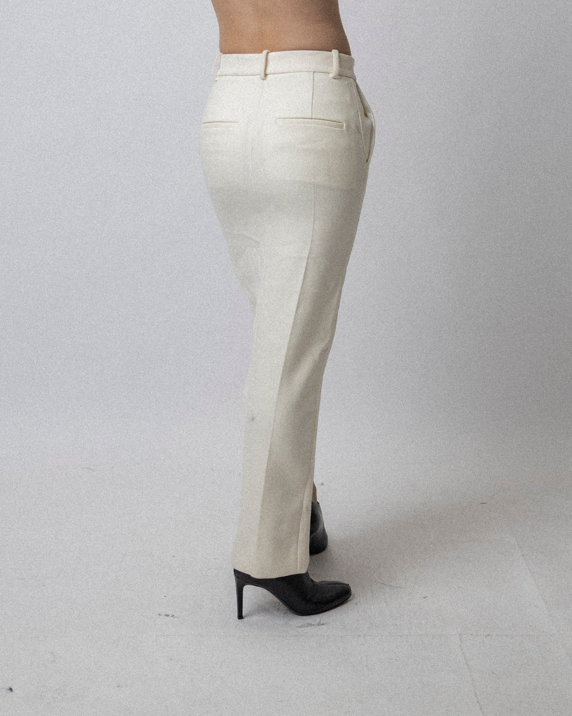Front Slit Tailored Skirt Cream - Waist 30.5''
