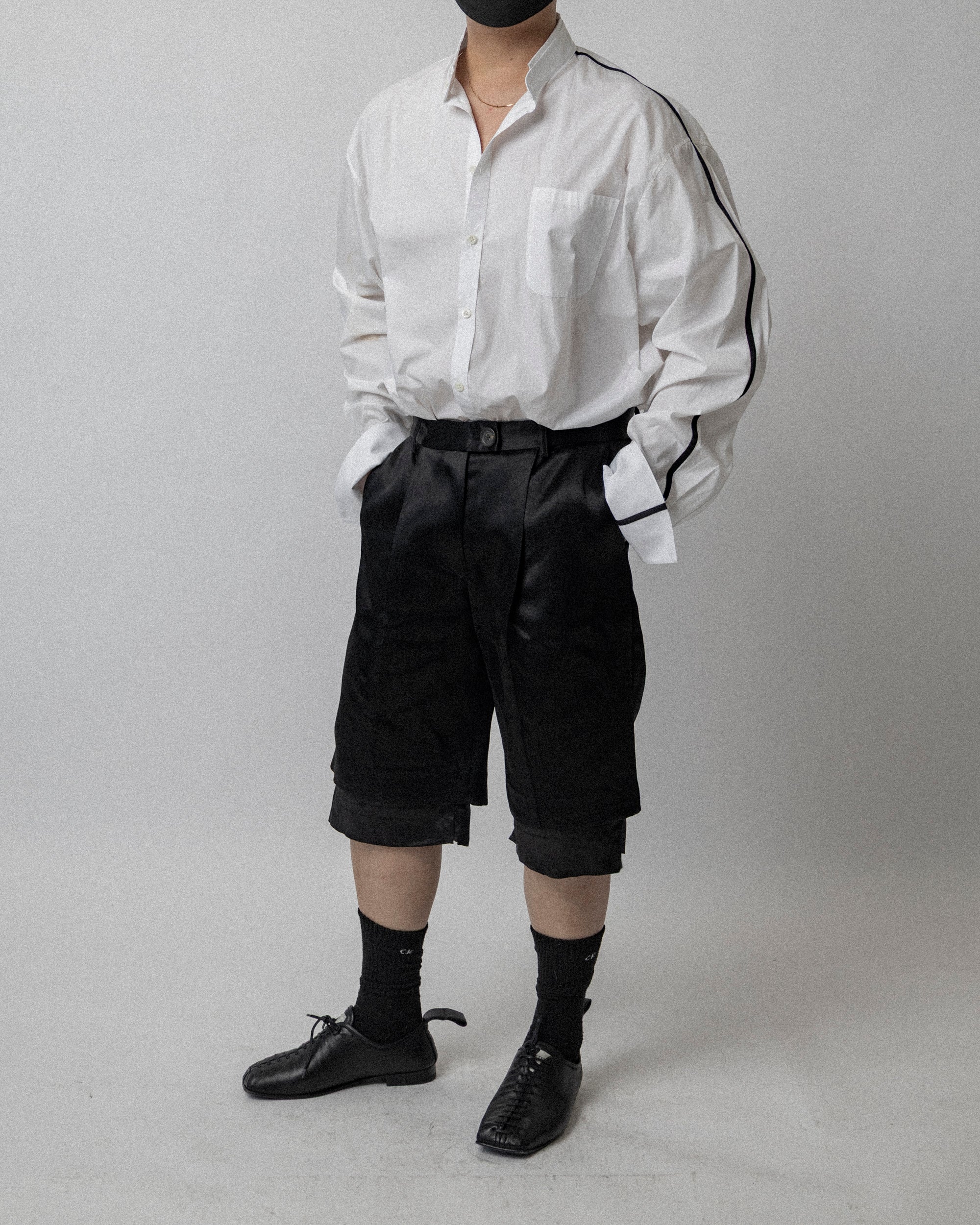 Lining Short Bonded Satin Black  - Waist 36''