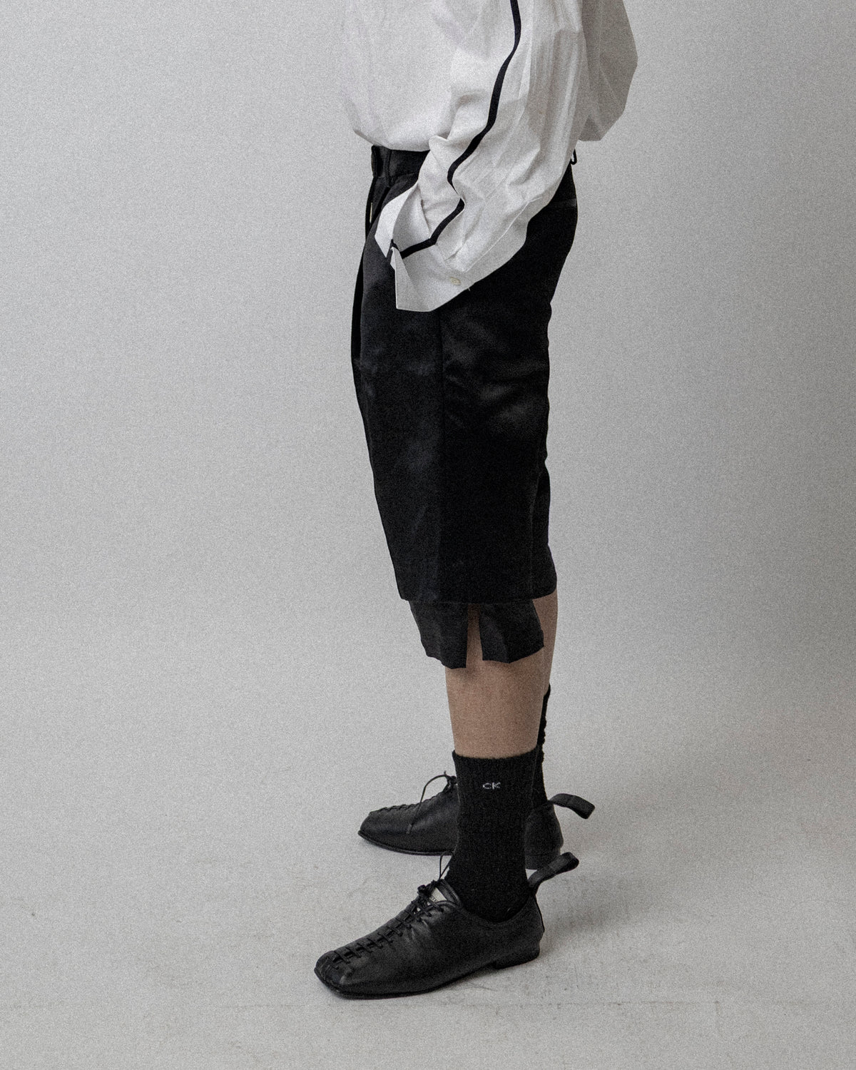 Lining Short Bonded Satin Black  - Waist 36''