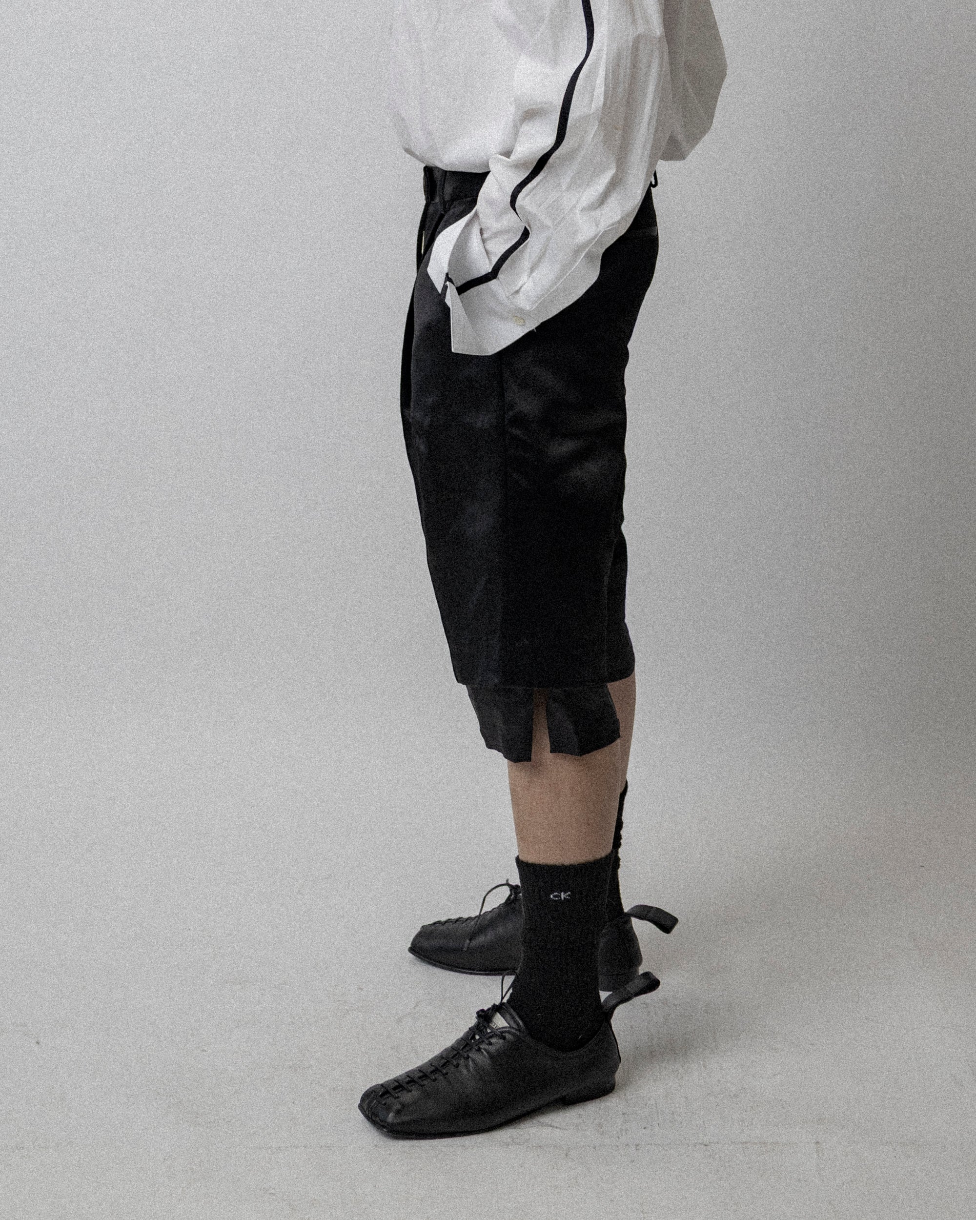 Lining Short Bonded Satin Black  - Waist 36''