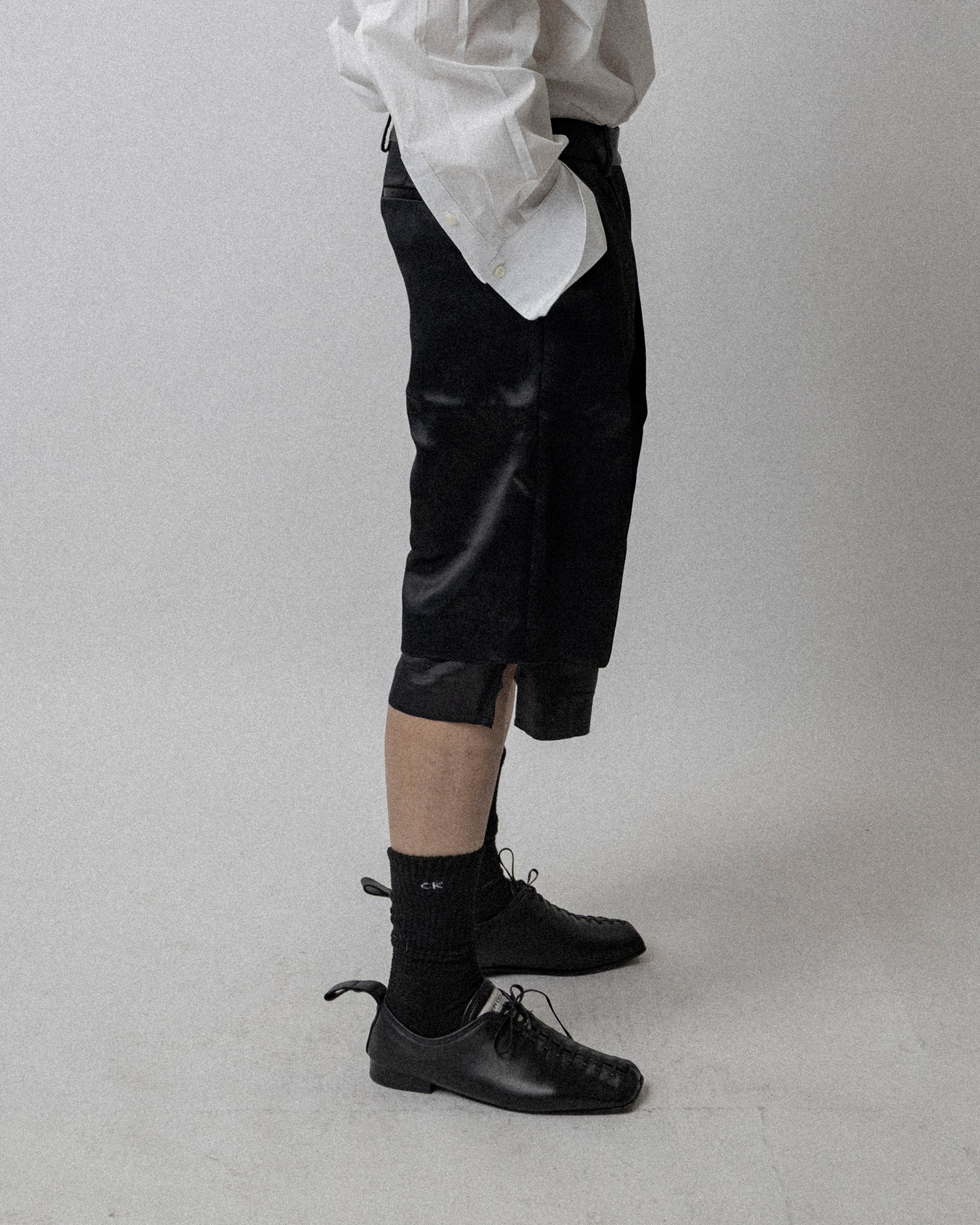 Lining Short Bonded Satin Black  - Waist 36''