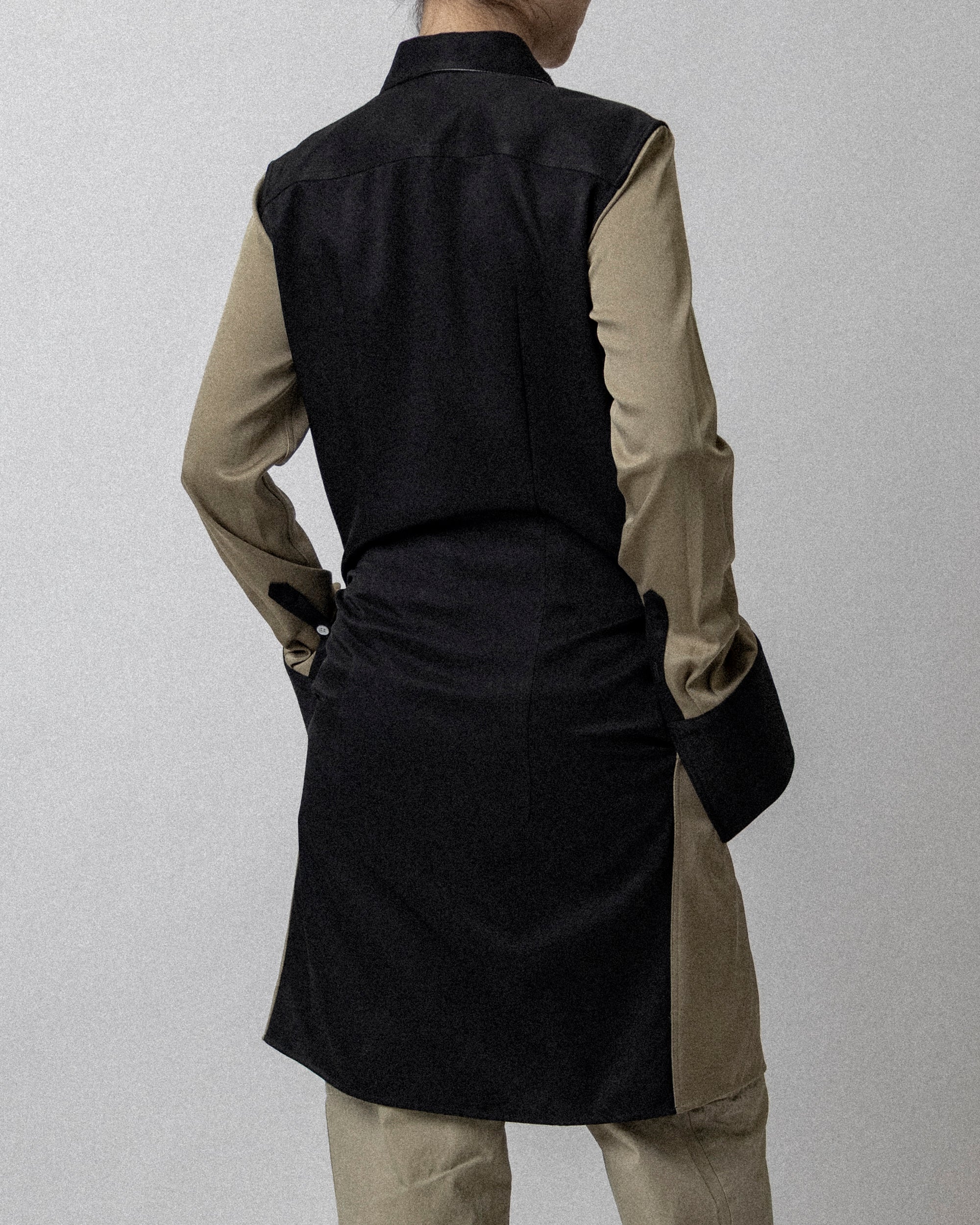 Office Shirt Dress Combo Army Green / Black Cross Shoulder 17''
