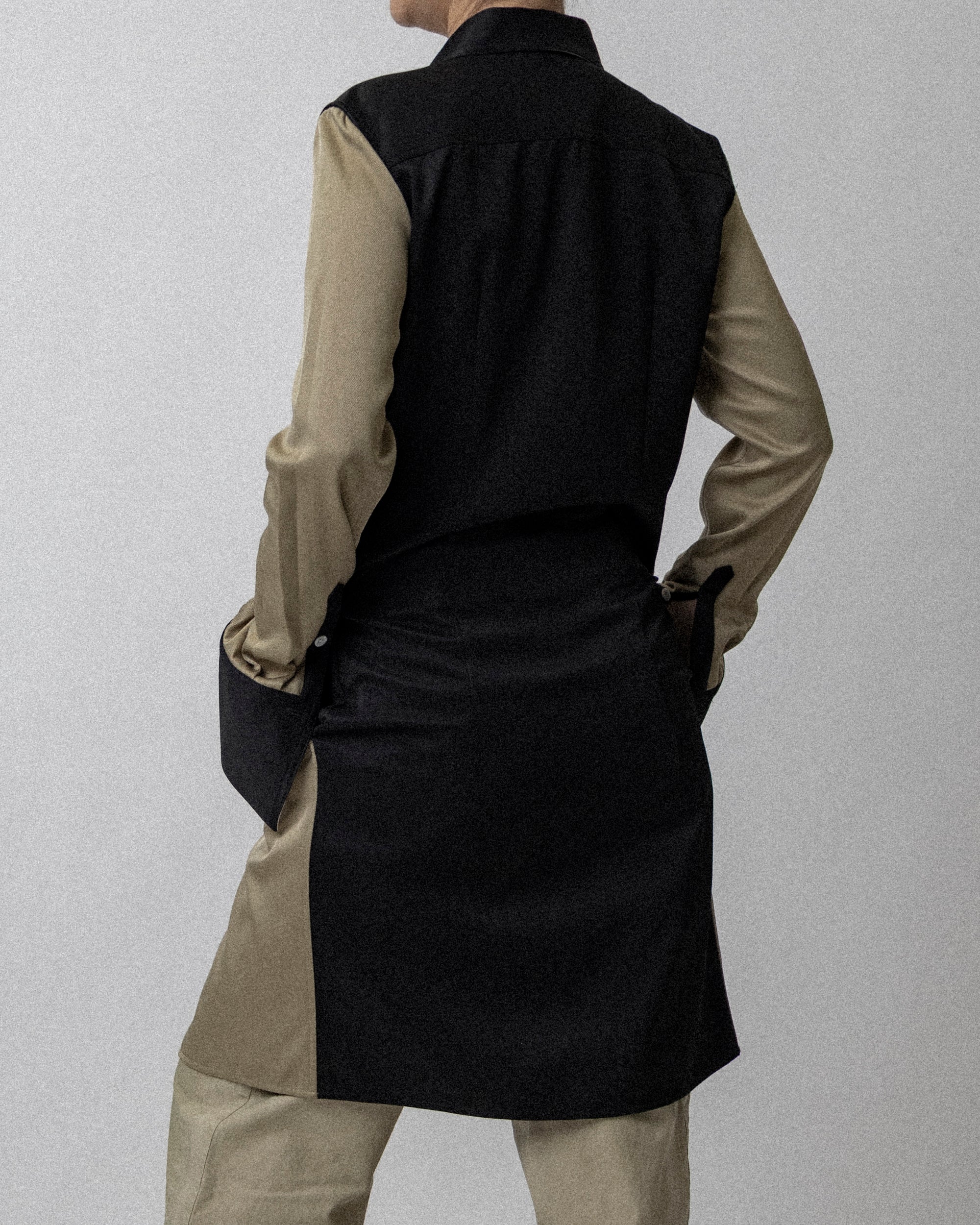 Office Shirt Dress Combo Army Green / Black Cross Shoulder 17''
