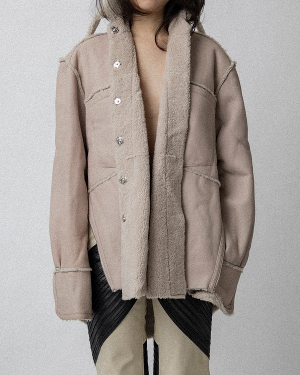 Side Shearling Shirt Light Pink CS21