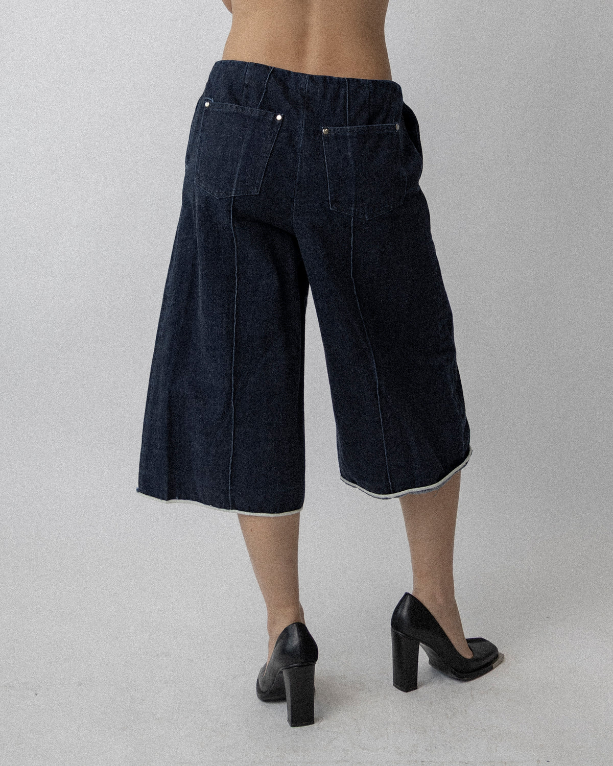 Washed Oversized Jean Short Dark- Blue Waist 32''