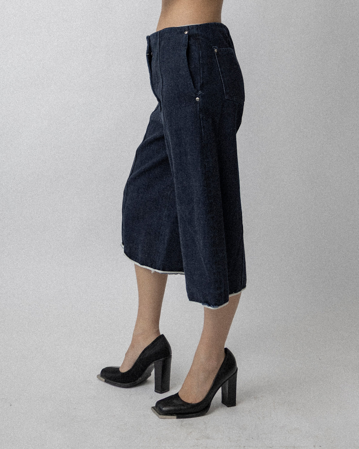 Washed Oversized Jean Short Dark- Blue Waist 32''